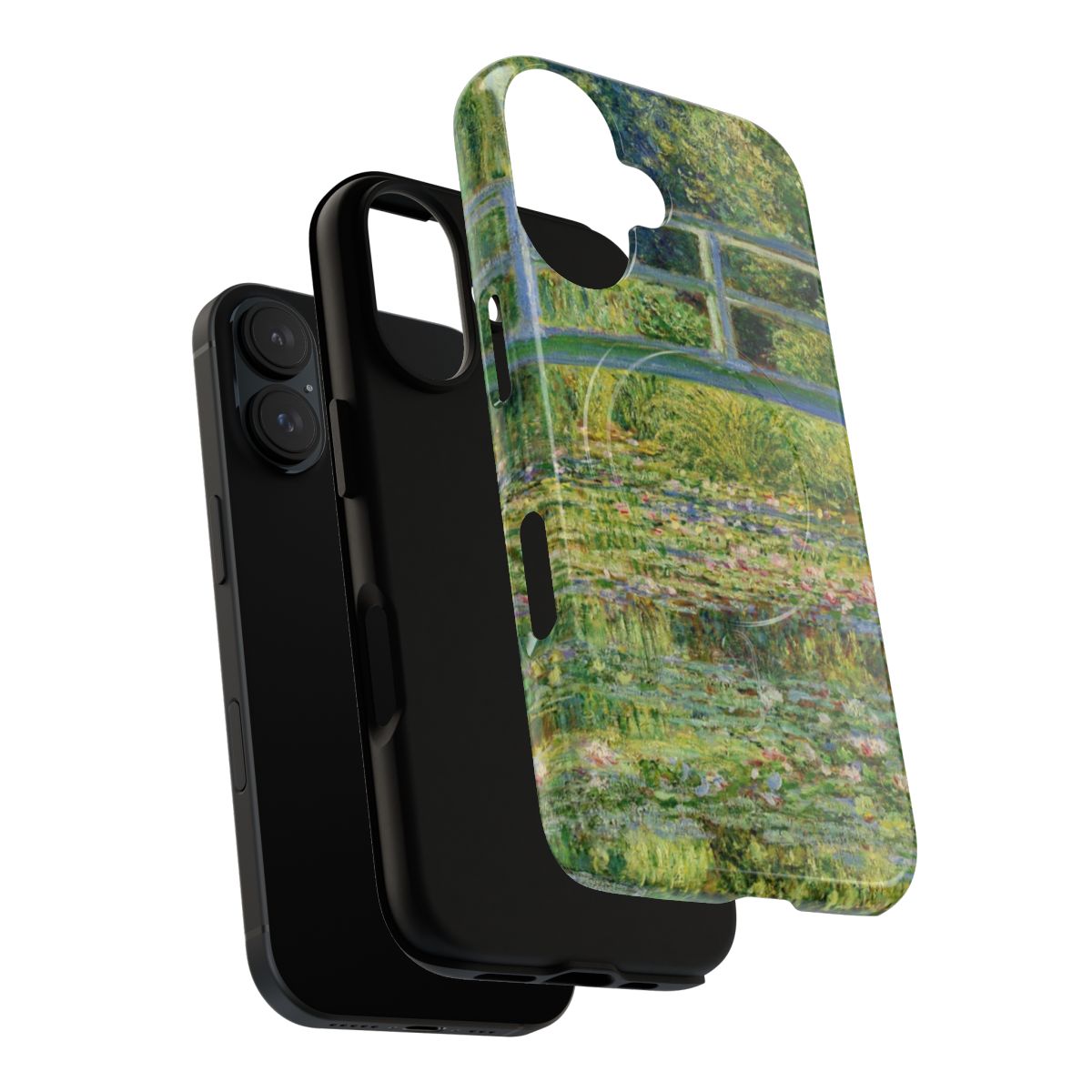 Retro phone case featuring Claude Monet's famous painting 'Water Lily Pond' - Layers