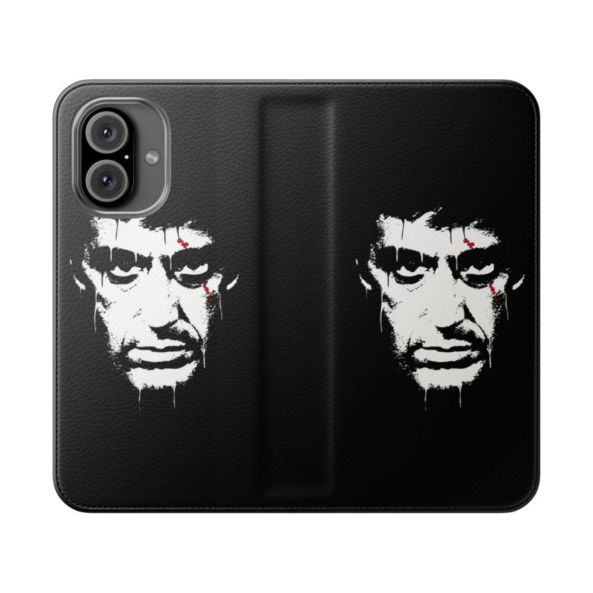 Scarface-inspired phone case cover with classic black and white design