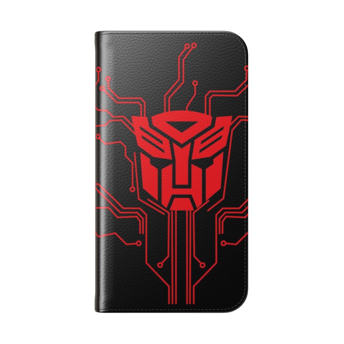 Transformers-inspired Autobot-themed flip cover phone case - Folded Back