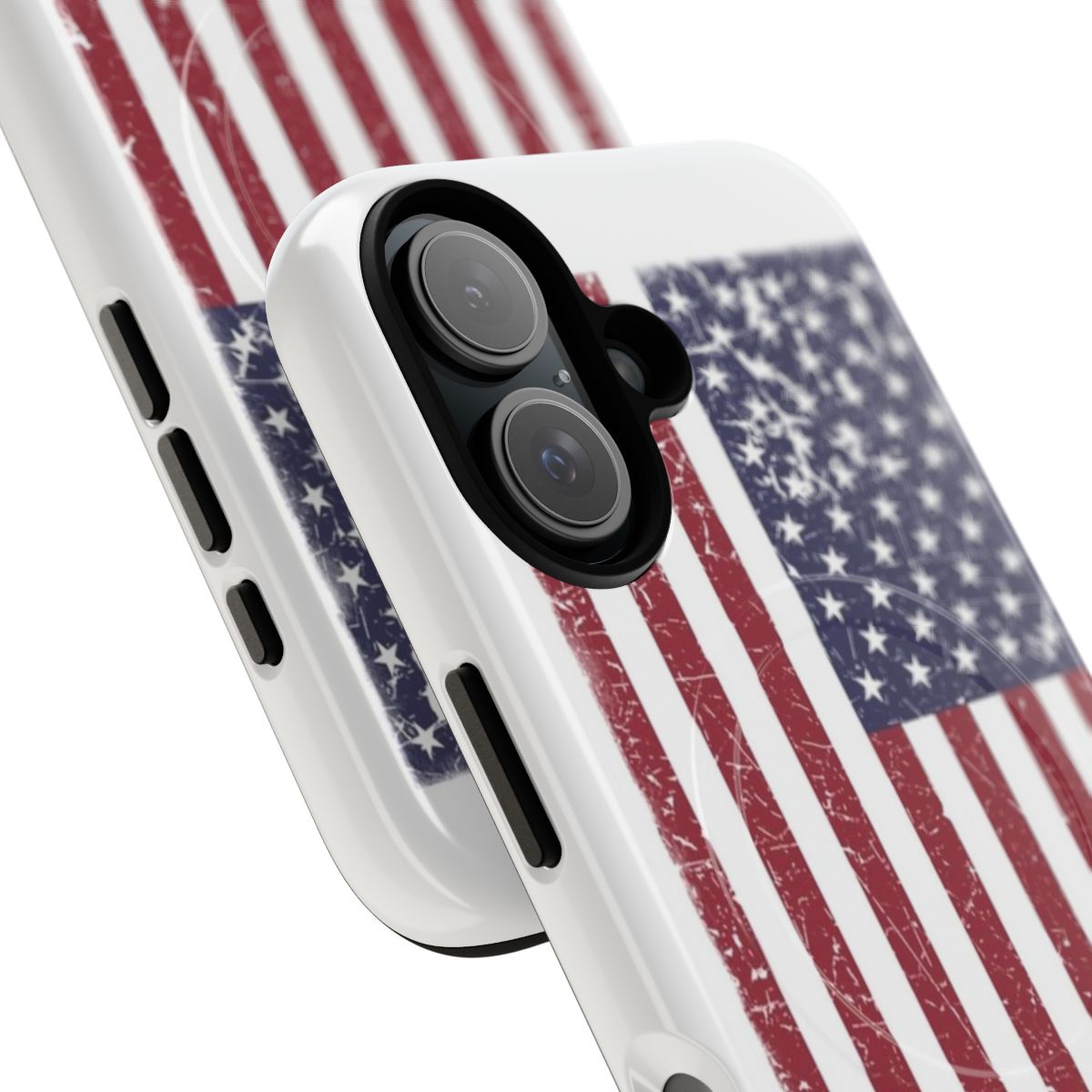 Vintage look american flag phone case with magnetic tough design - Detail