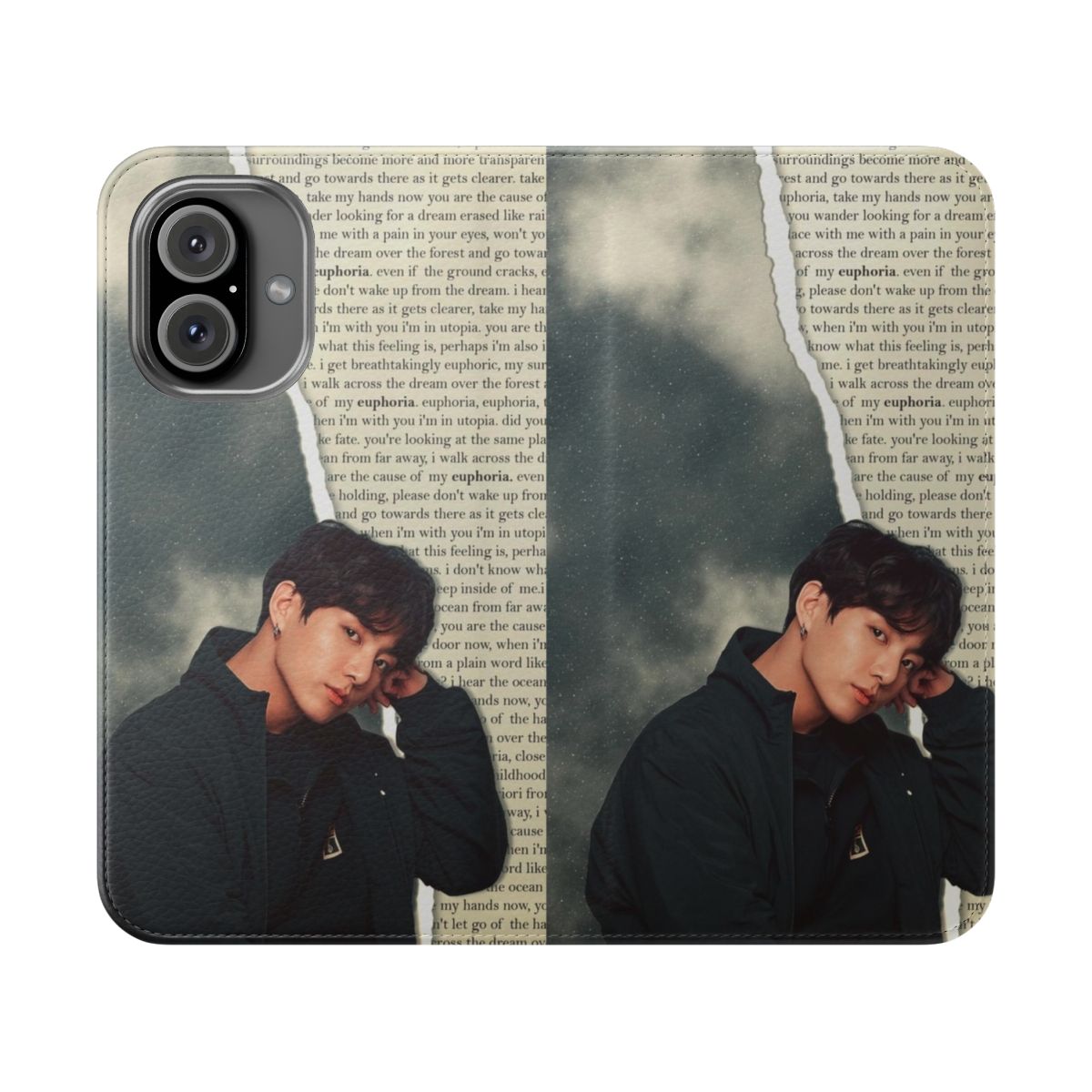 Vibrant Jungkook-inspired phone case with the "Euphoria" design