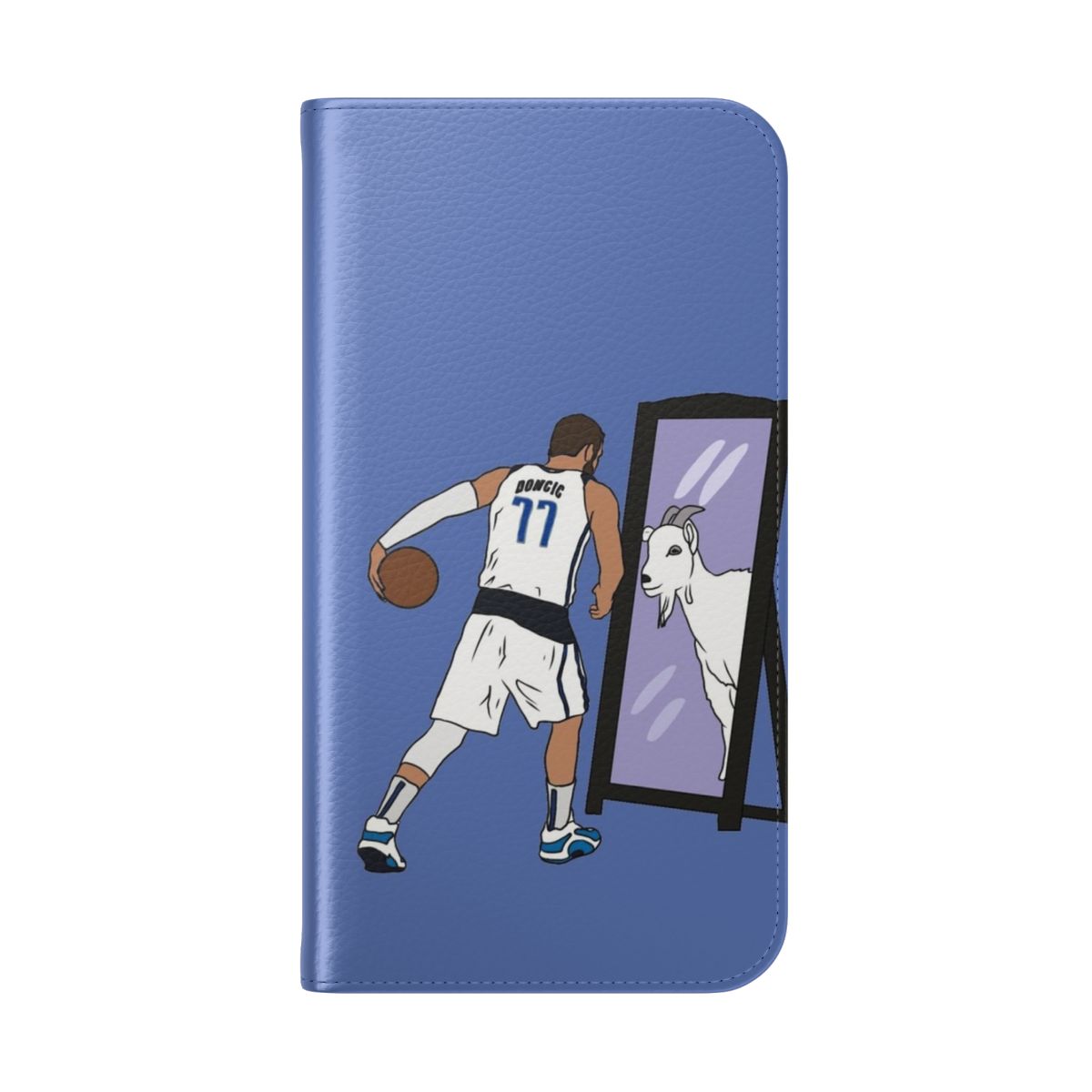 Luka Doncic-inspired flip phone case with mirrored design - Folded Back