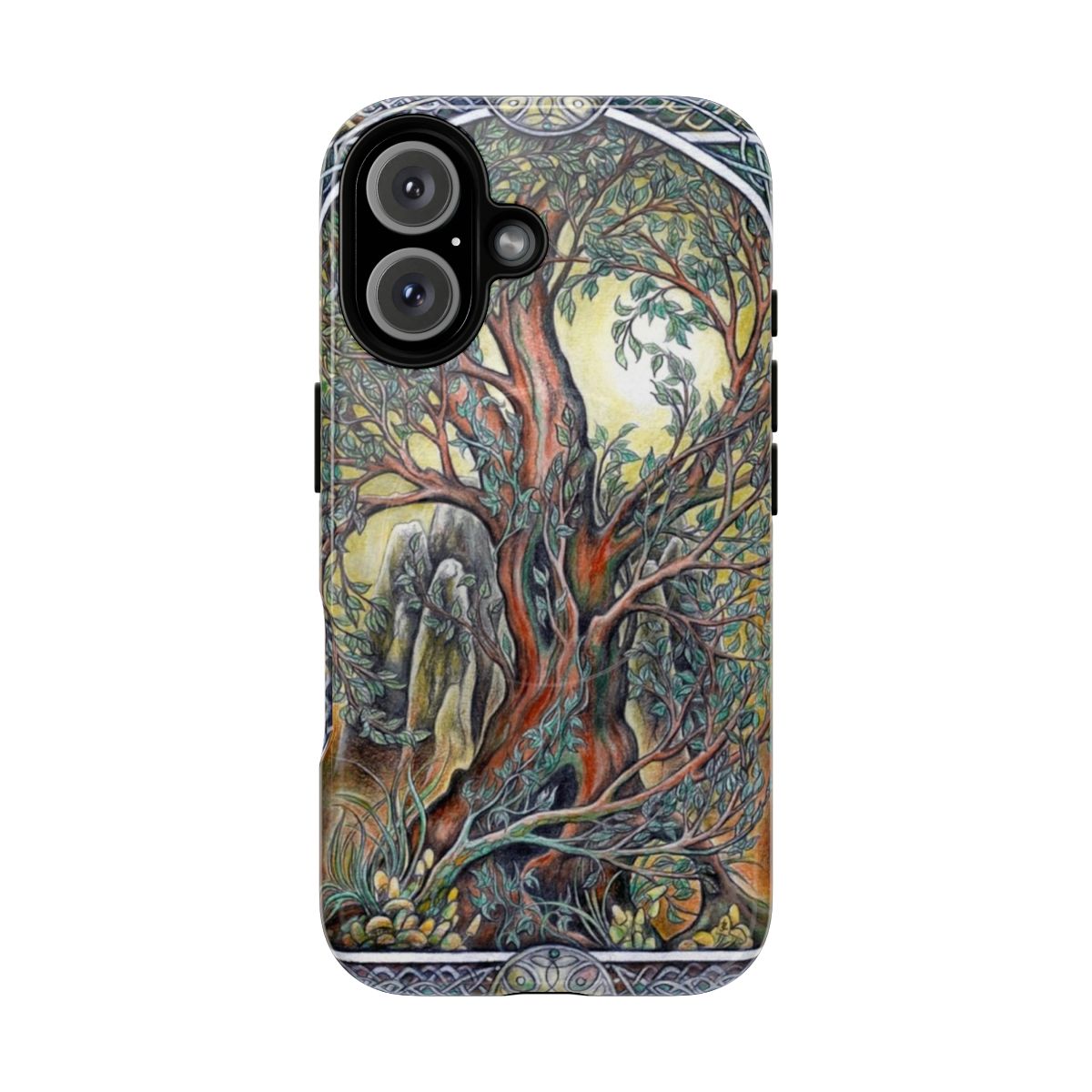 Enchanted nature phone case with magical tree and forest design