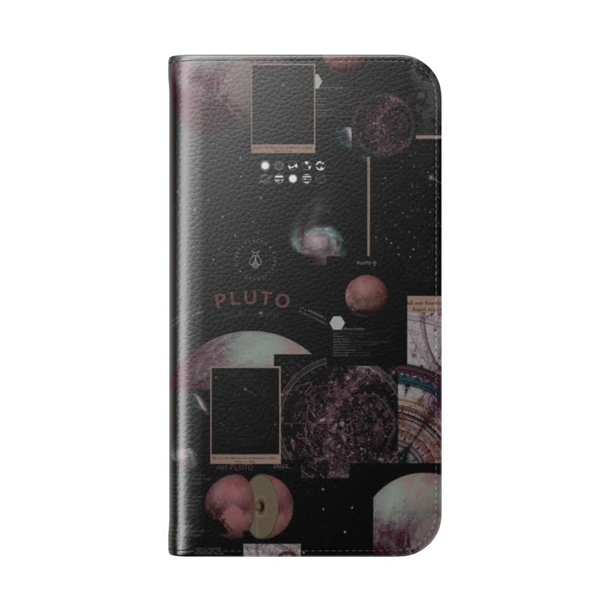 Aesthetic Grunge Space Phone Case with Flip Wallet Cover - Folded Back