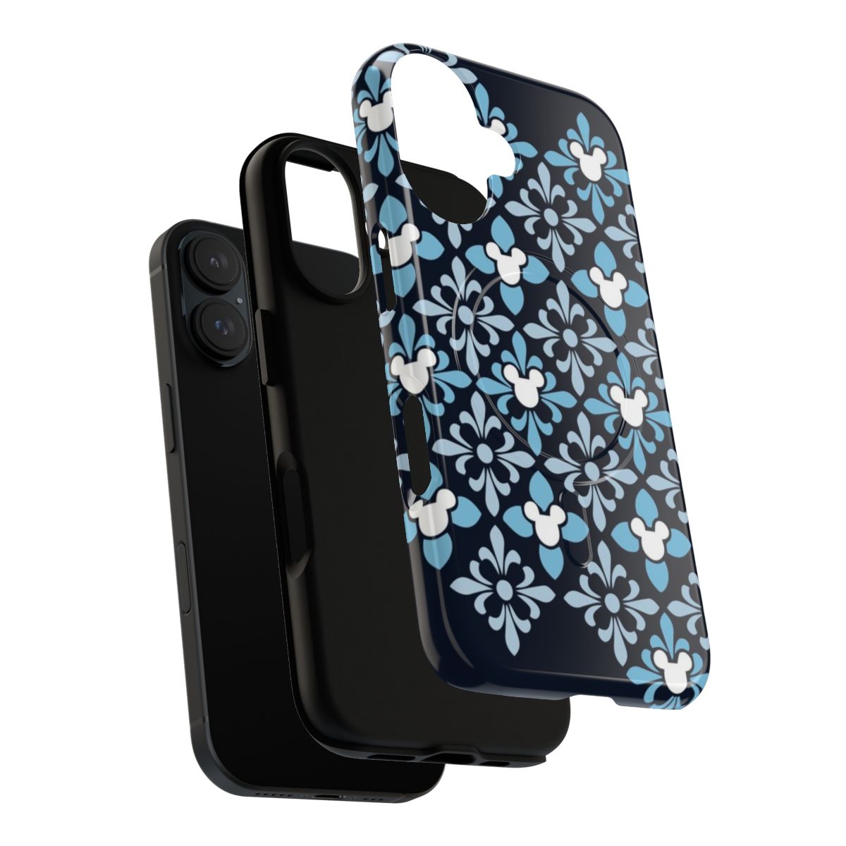 Indigo hidden character pattern magnetic tough phone case - Layers