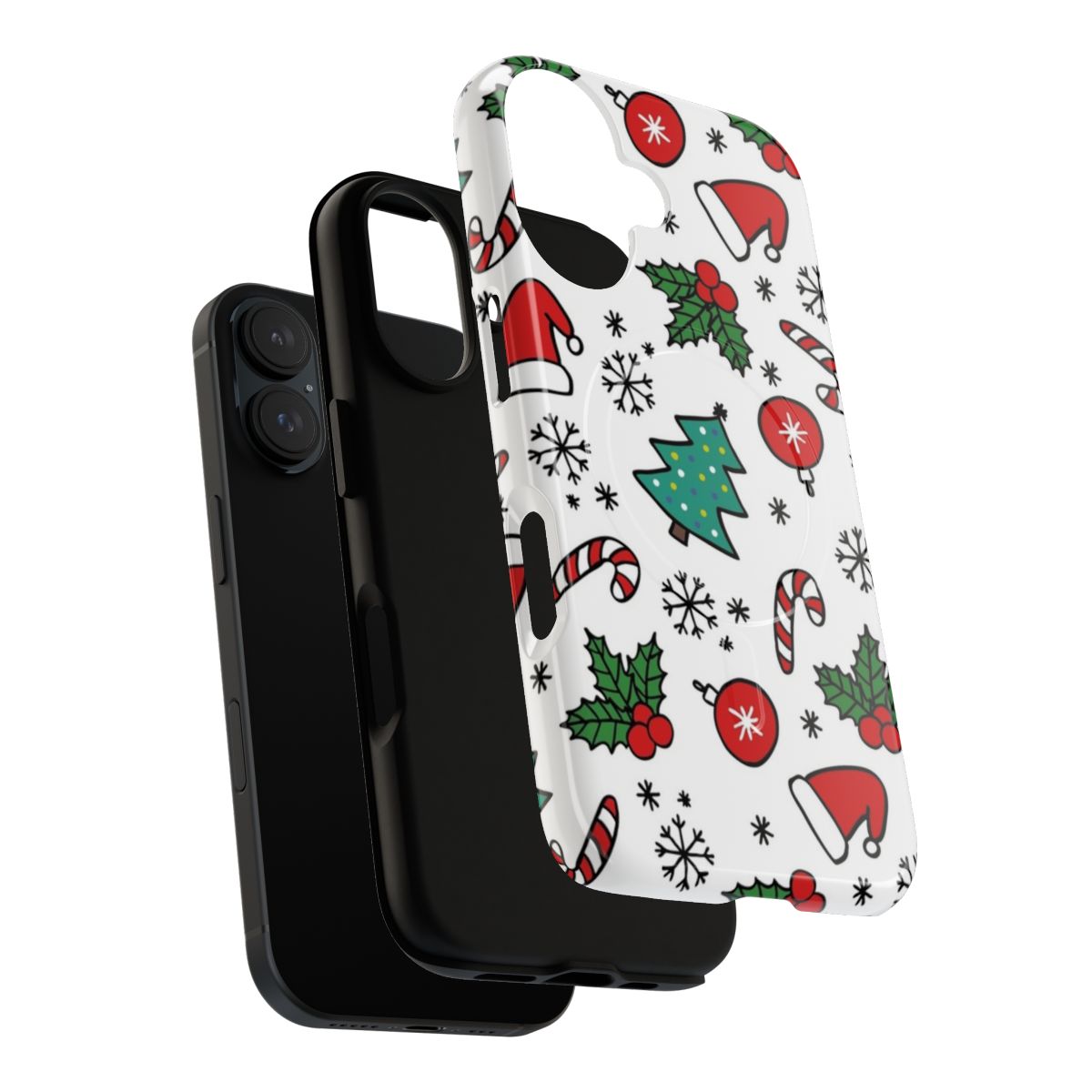 Christmas-themed magnetic and tough phone case with floral, holiday, and winter designs - Layers