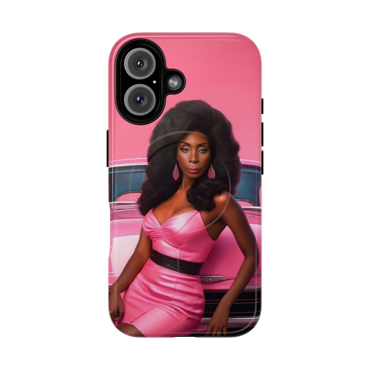 Pink lady magnetic tough phone case for modern women