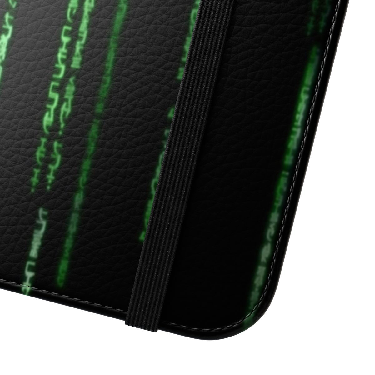 Sleek and stylish Matrix-inspired flip cover phone case - Close Up