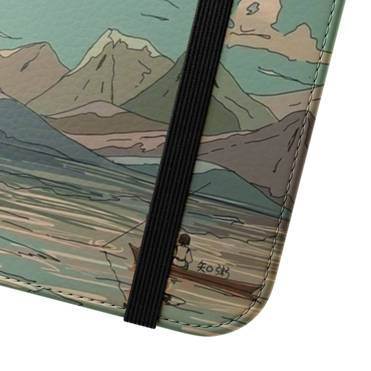 Anime-style flip phone case with beautiful Japanese scenery and soft, light aesthetic design - Close Up