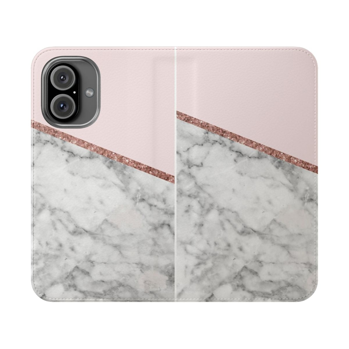 Marble and glitter pattern phone case for women