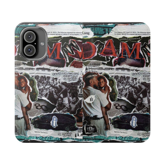 Flip phone case featuring Kendrick Lamar's "Mr Morale & the Big Steppers" album cover art