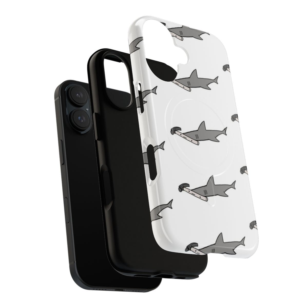 Hammerhead shark-themed magnetic tough phone case - Layers