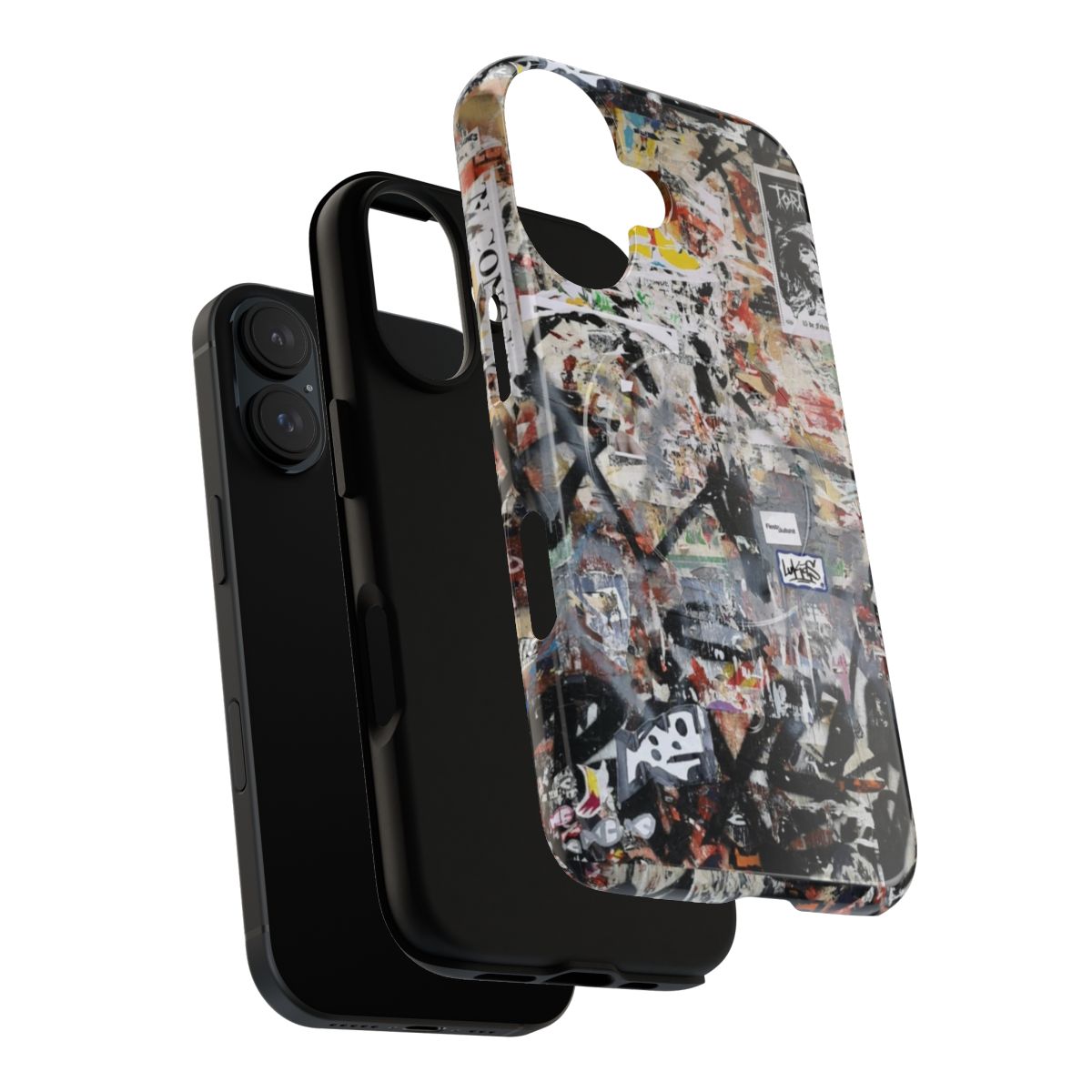 Colorful, chaotic abstract wallpaper design on a magnetic phone case - Layers