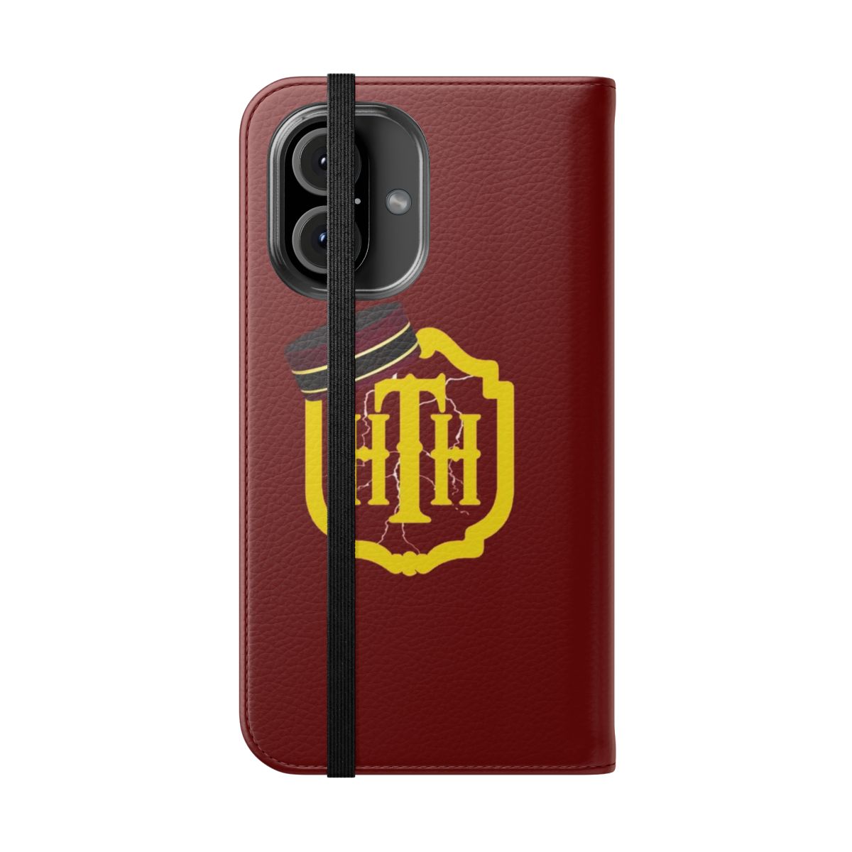 Stylish Disney-inspired Tower of Terror flip phone case with lightning bolt design - Folded Front