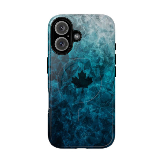 Black Ice Phone Case with Icy Winter Patterns