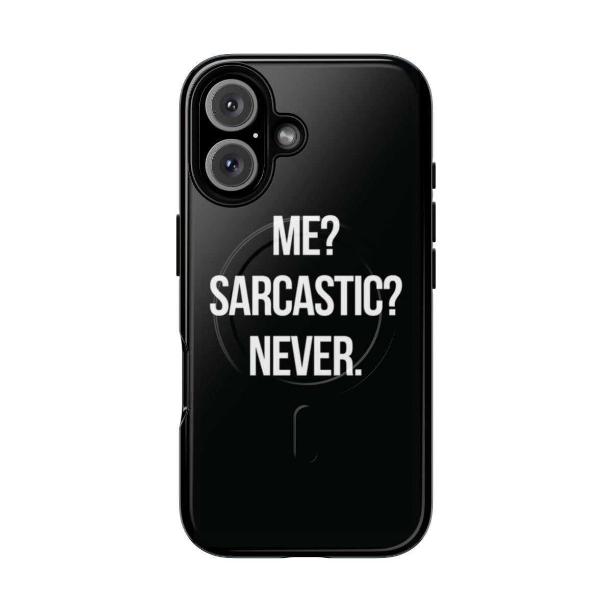 Sarcastic phone case with a minimalist, artistic design featuring humorous quotes and messages