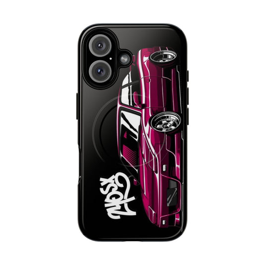 Durable Nissan 240sx phone case with magnetic features