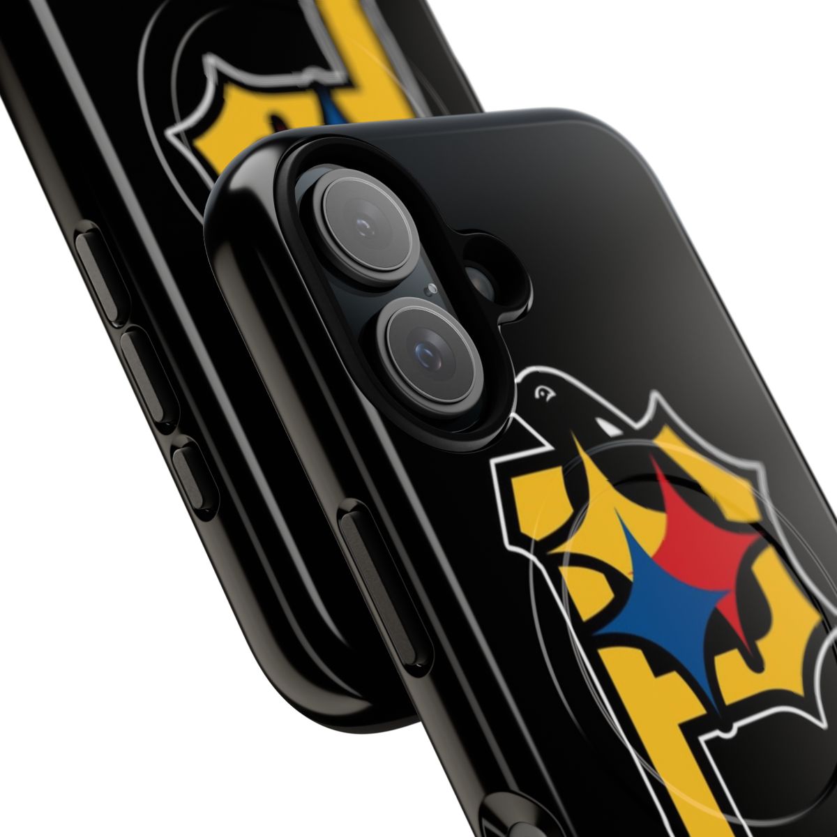 Grey phone case with Pittsburgh sports team design for men - Detail