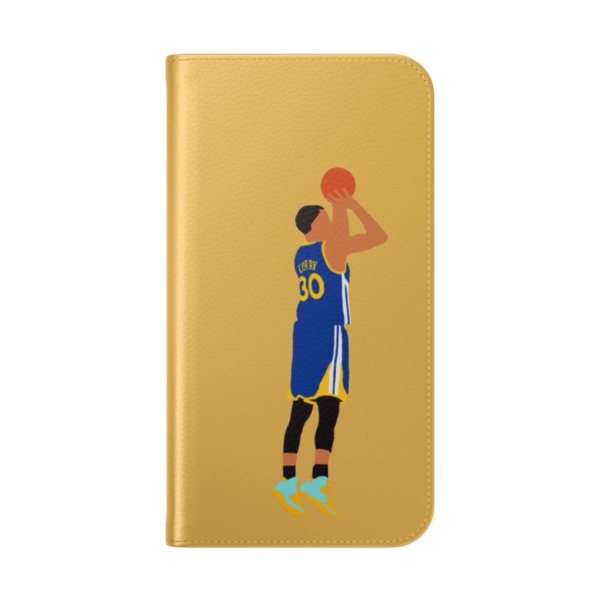 Basketball-themed phone case featuring a graphic of Stephen Curry's signature jumpshot - Folded Back