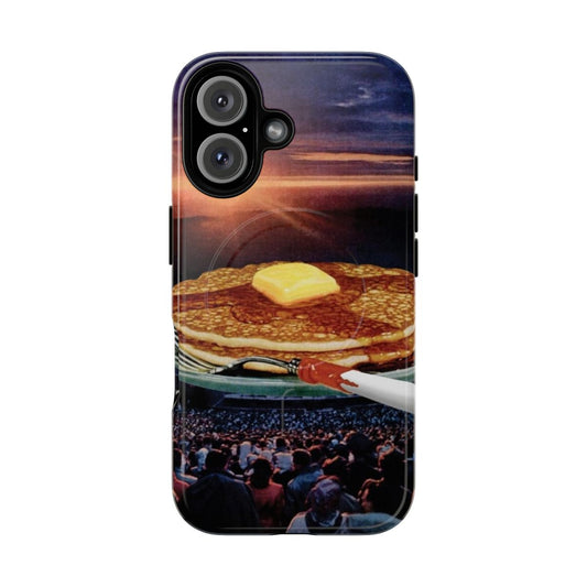 Breakfast-inspired digital collage design on a magnetic tough phone case