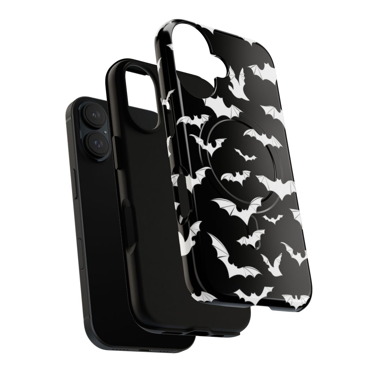 Magnetic tough phone case featuring a dark, gothic-style bat design - Layers