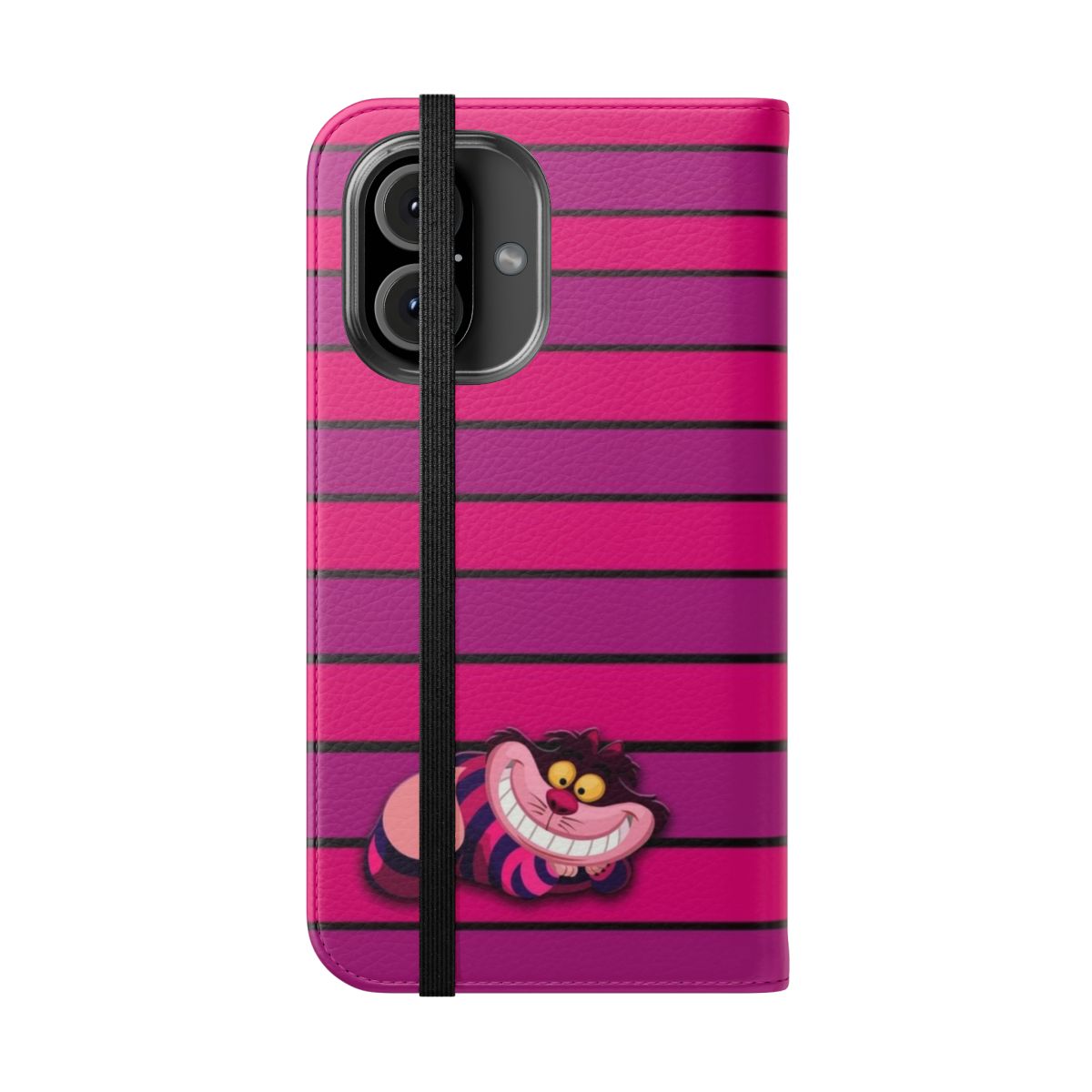 Cheshire Cat themed flip cover phone case for mobile devices - Folded Front