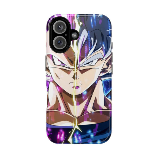 "Dragon Ball inspired Vegeta and Goku phone case with magnetic tough design"