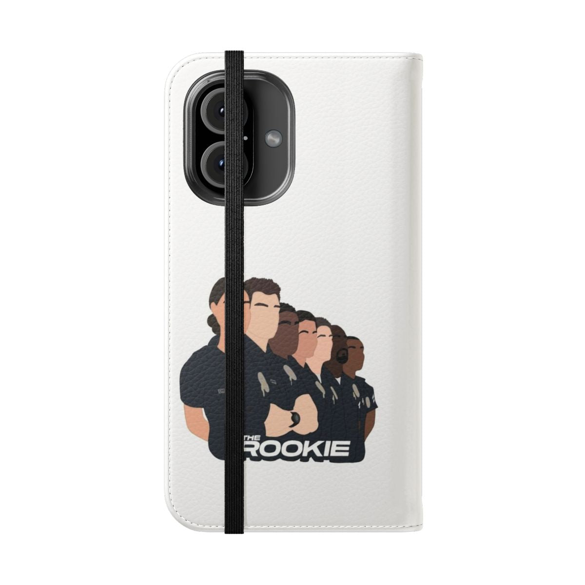 Flip cover phone case featuring characters from the police TV series The Rookie - Folded Front