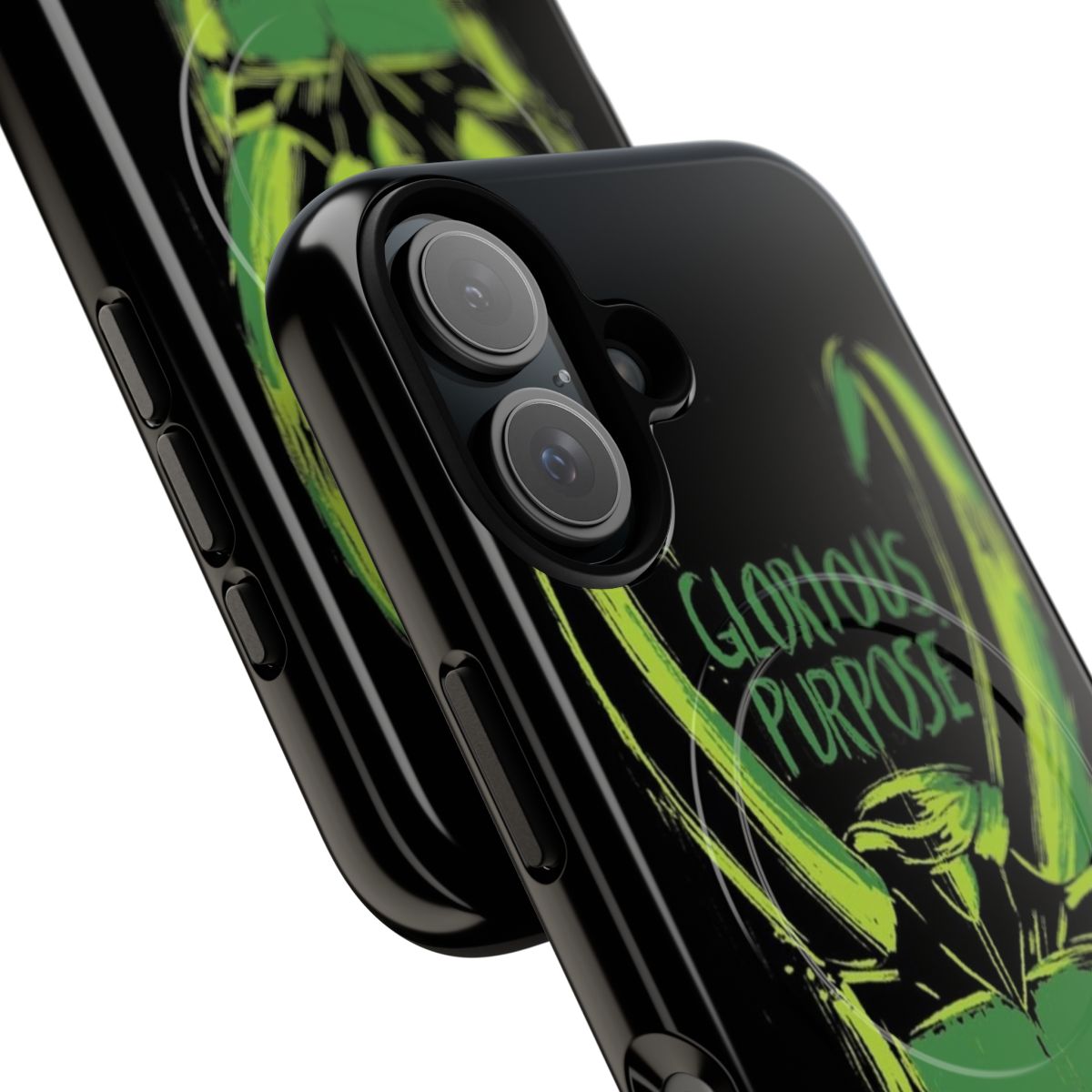 Loki-inspired phone case with magnetic closure and tough design - Detail