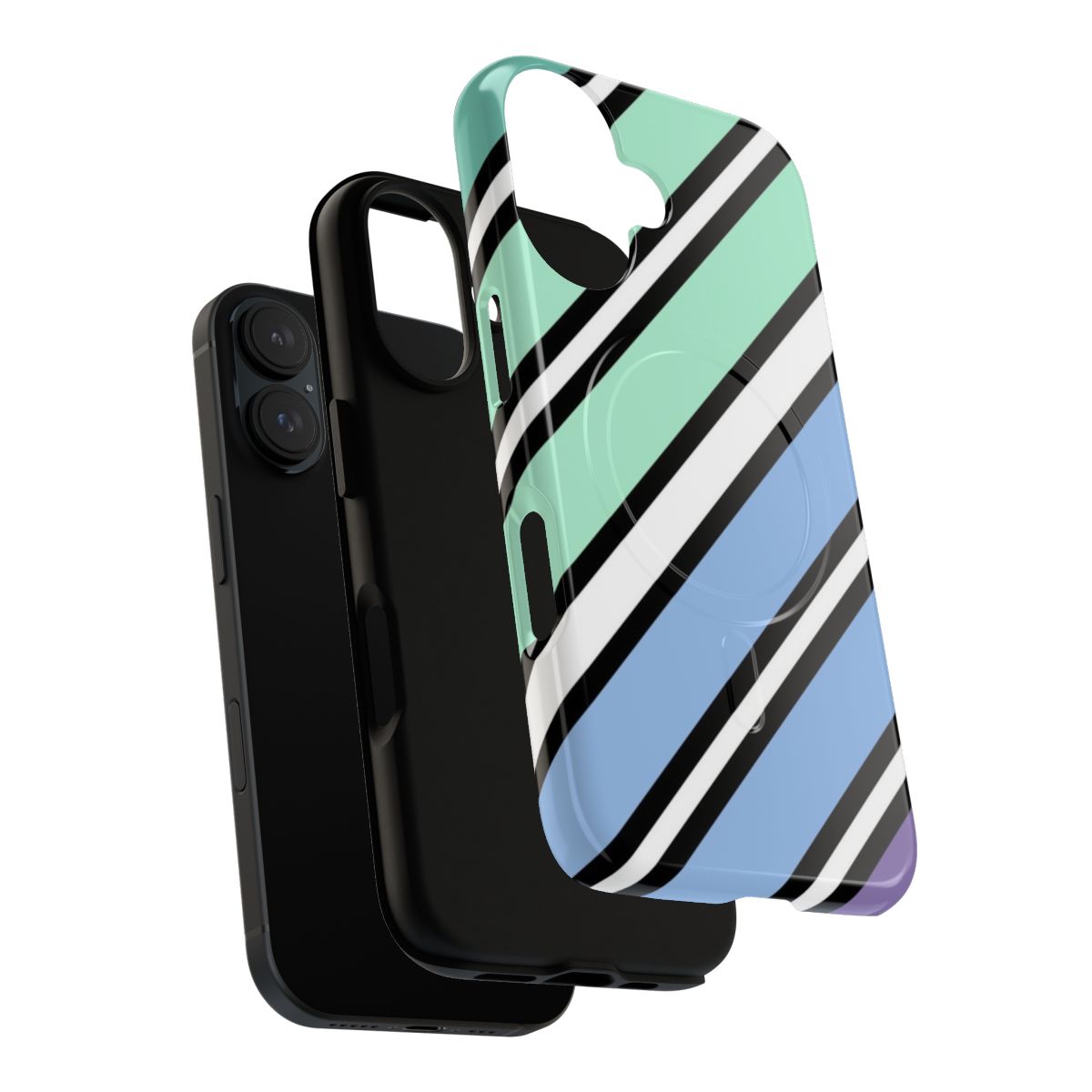 Colorful pride flag stripes on a tough magnetic phone case - Layers