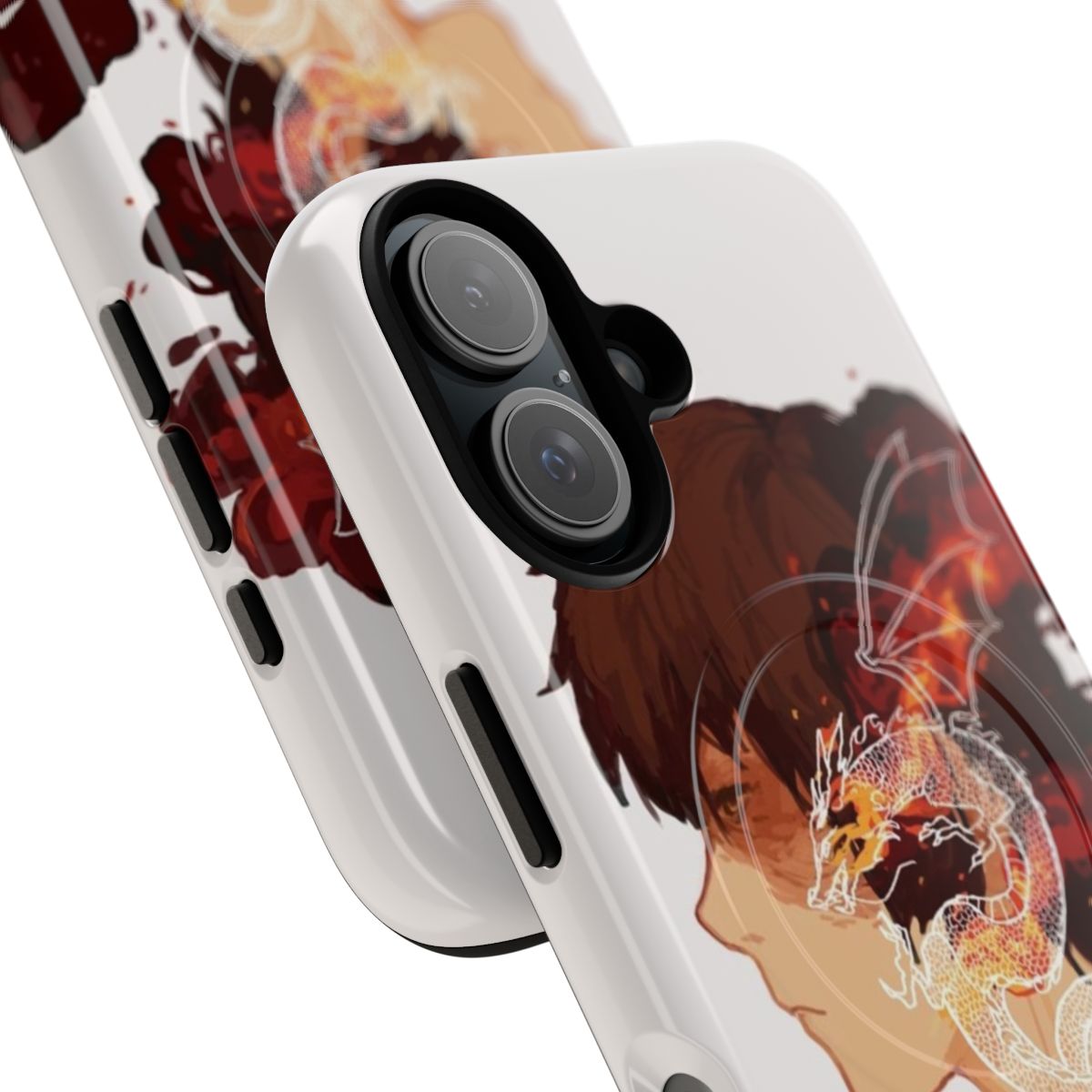 Zuko-inspired magnetic tough phone cases with fire and dragon design - Detail