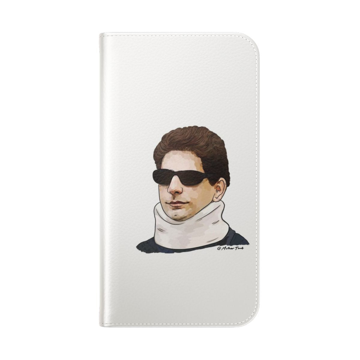 A high-quality flip cover phone case featuring Christopher Moltisanti, a beloved character from the iconic TV series The Sopranos. - Folded Back