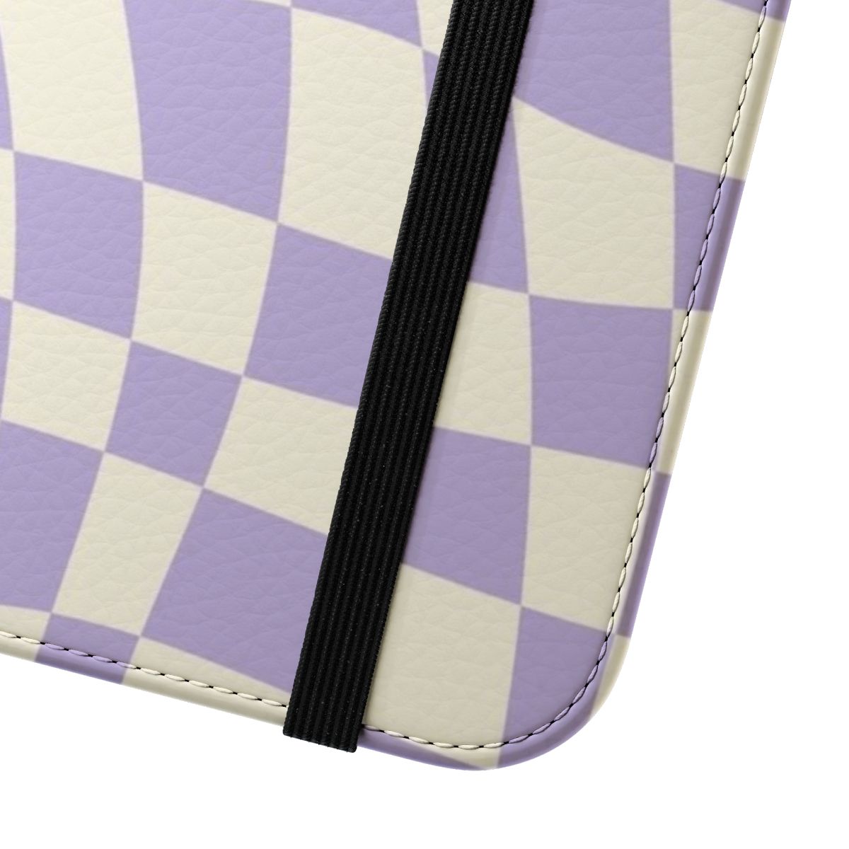 Soft purple warp checked pattern phone case cover - Close Up