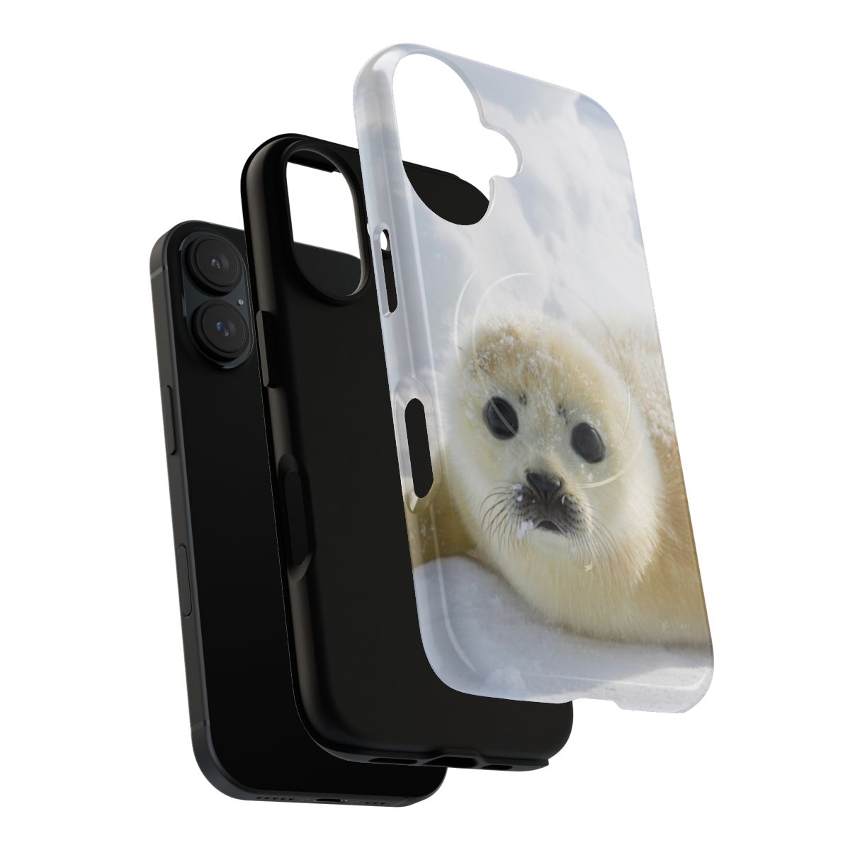 Cute baby seal design magnetic tough phone case - Layers