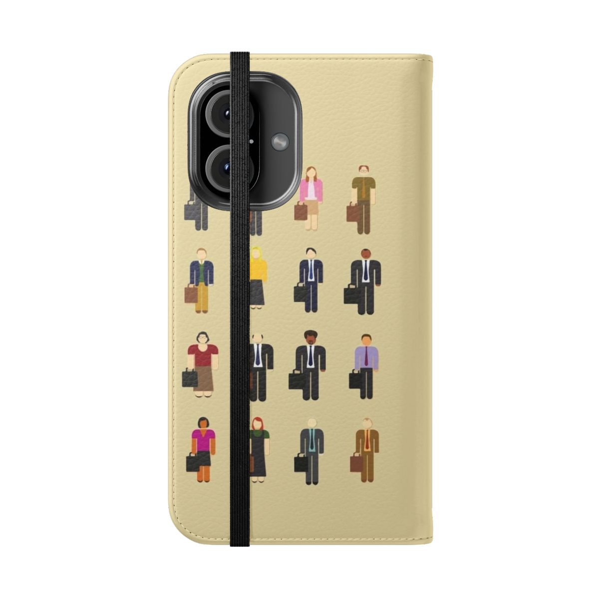 Flip phone case featuring favorite characters from the TV series The Office - Folded Front