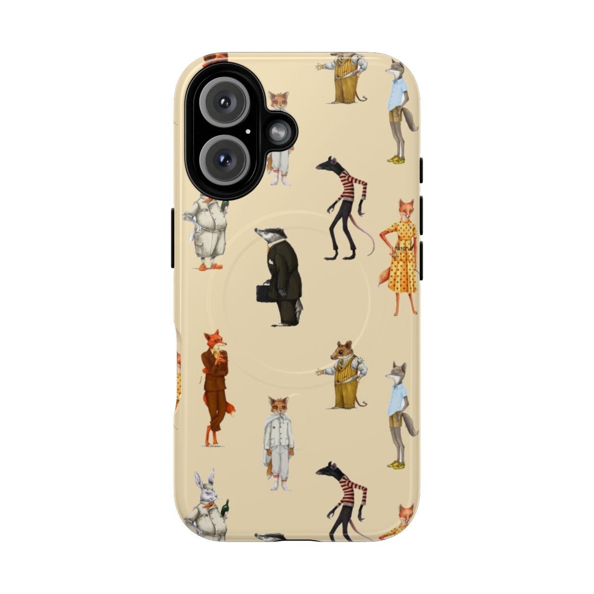 Fantastic Mr. Fox and Mrs. Fox Cartoon Family Sticker Pack on a Magnetic Tough Phone Case