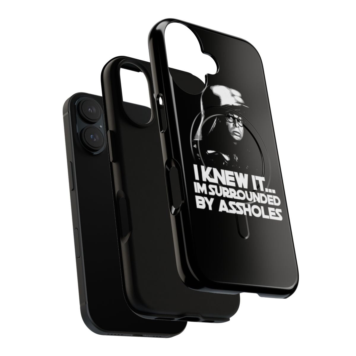 Spaceballs-inspired magnetic tough phone case featuring Dark Helmet's iconic helmet - Layers