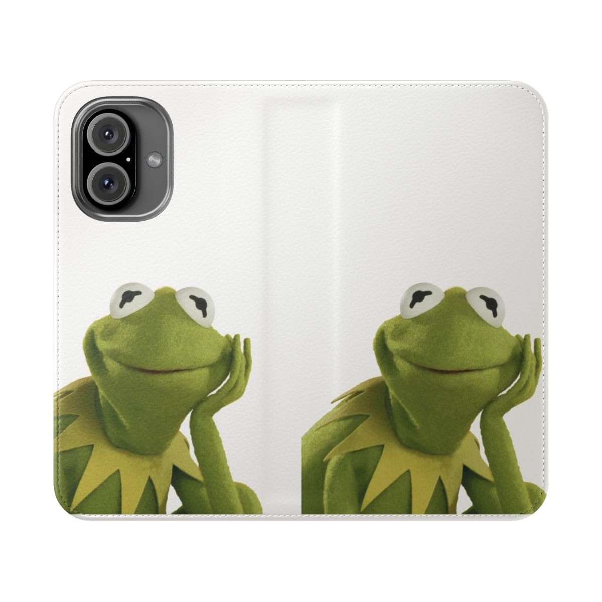 Whimsical Kermit the Frog-inspired phone flip case