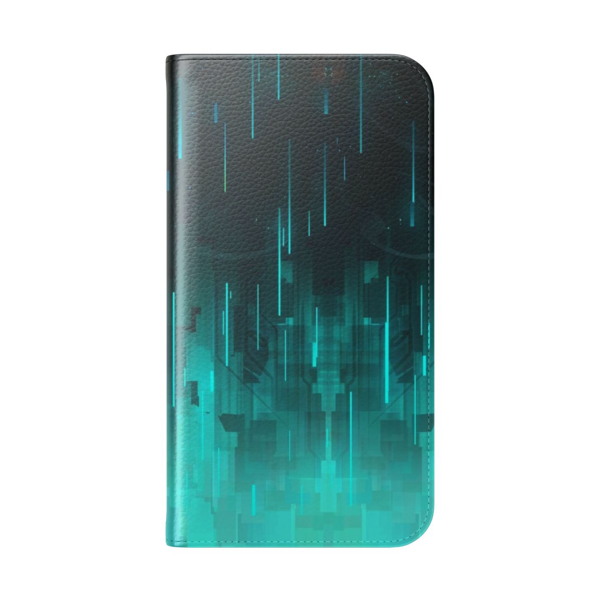 Cyberpunk geometric blue galaxy phone case - Folded Back