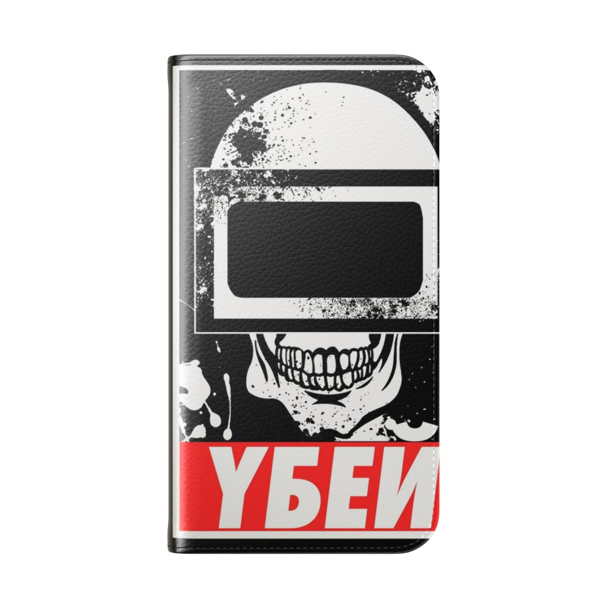 Escape from Tarkov-inspired Tagilla helmet mask design on a phone case - Folded Back