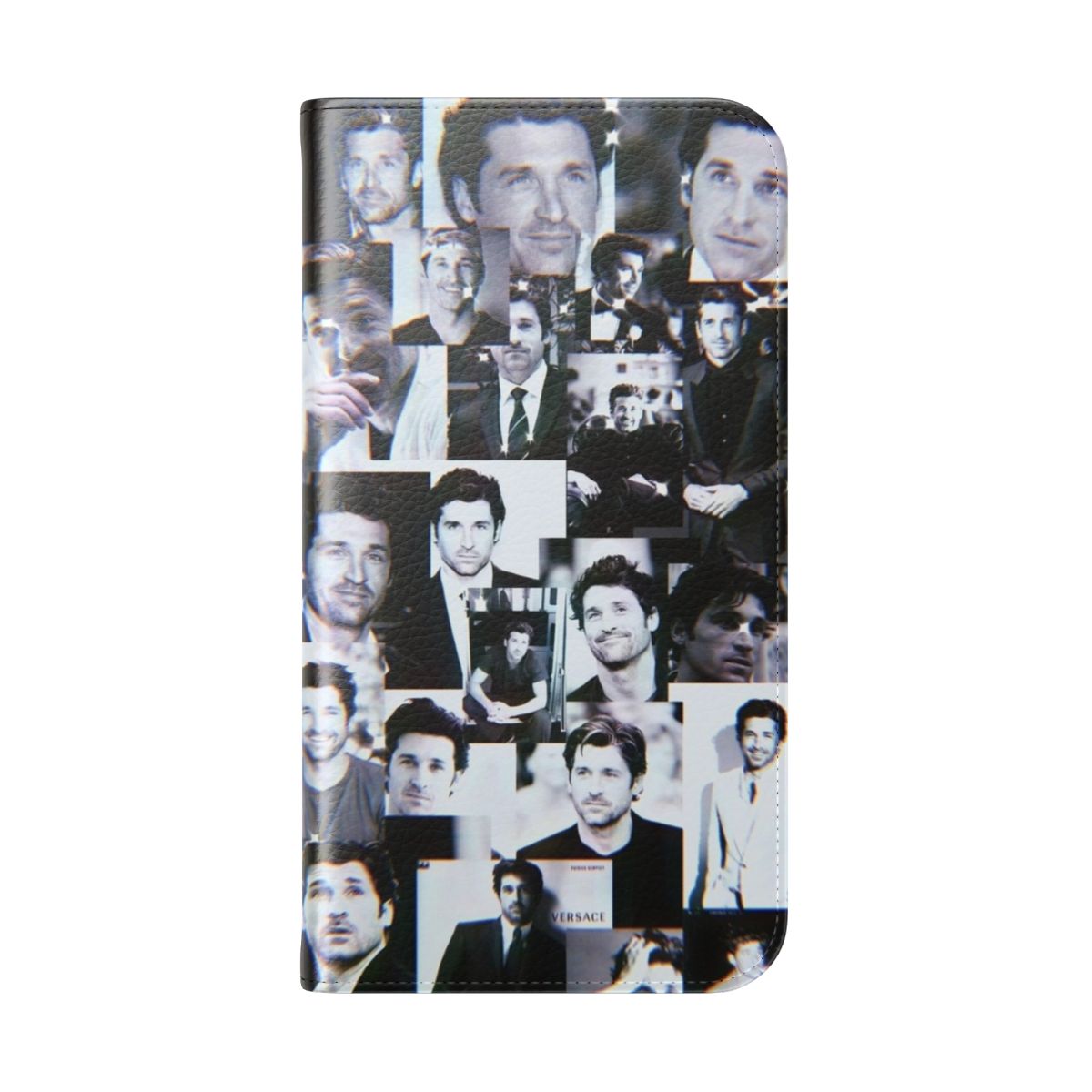 Stylish and customizable phone case featuring a collage of Patrick Dempsey as "McDreamy" from the hit TV show Grey's Anatomy. - Folded Back