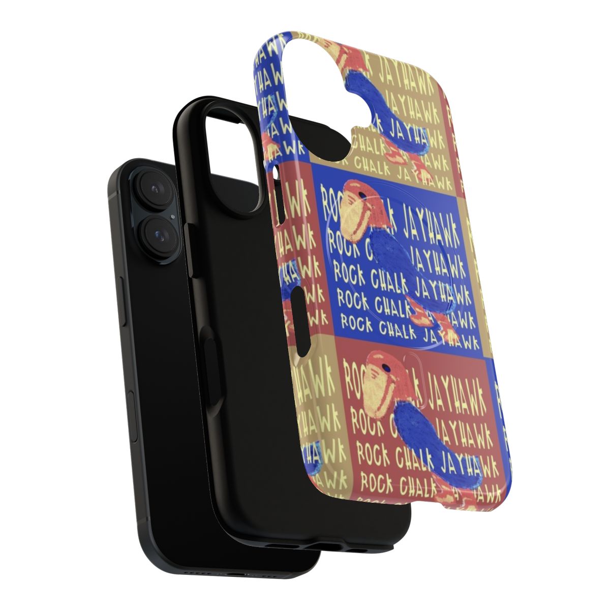 Colorful pop art-style Kansas Jayhawks phone case with magnetic closure and tough design. - Layers