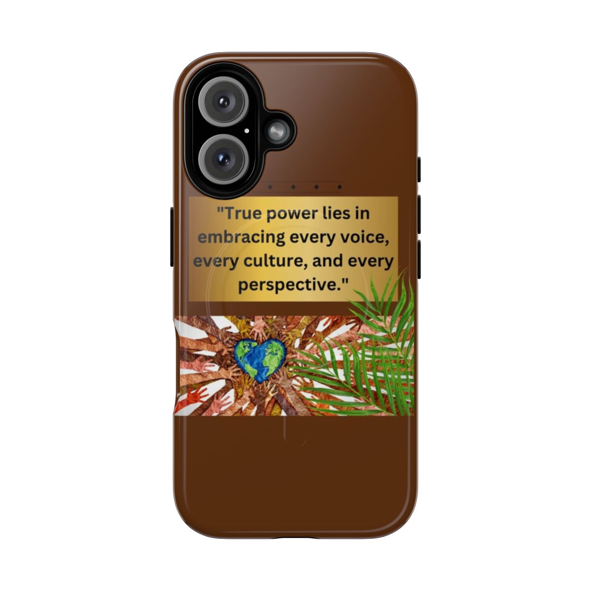 Multicultural unity phone case with diverse, ethnic-inspired artwork