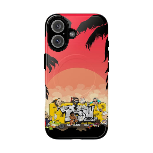 Magnetic tough phone case with 187 street gang and Bonez MC inspired graffiti art and cartoon design