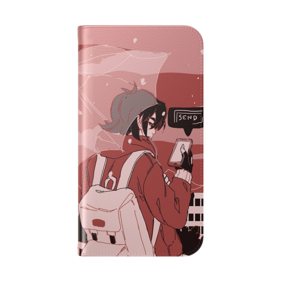 Voltron inspired anime flip cover phone case with Keith Kogane and Klance design - Folded Back