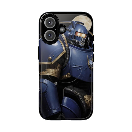 Futuristic space marine ultramarine-inspired magnetic tough phone case