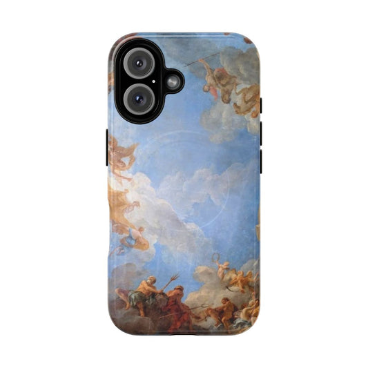 Vibrant fresco painting of angels in the palace of Versailles on a protective phone case