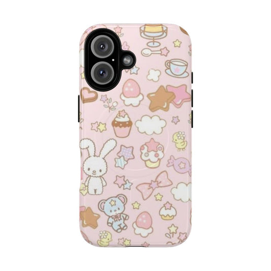 Pastel-colored, kawaii-style phone case with magnetic closure and tough protection