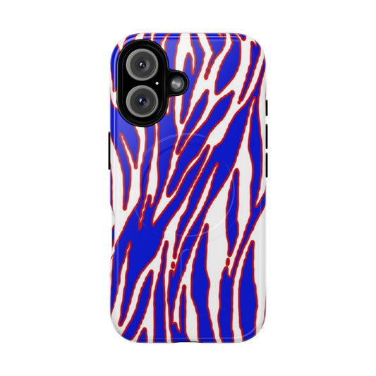 Patriotic phone case featuring a red, white, and blue pattern design for Buffalo Bills fans