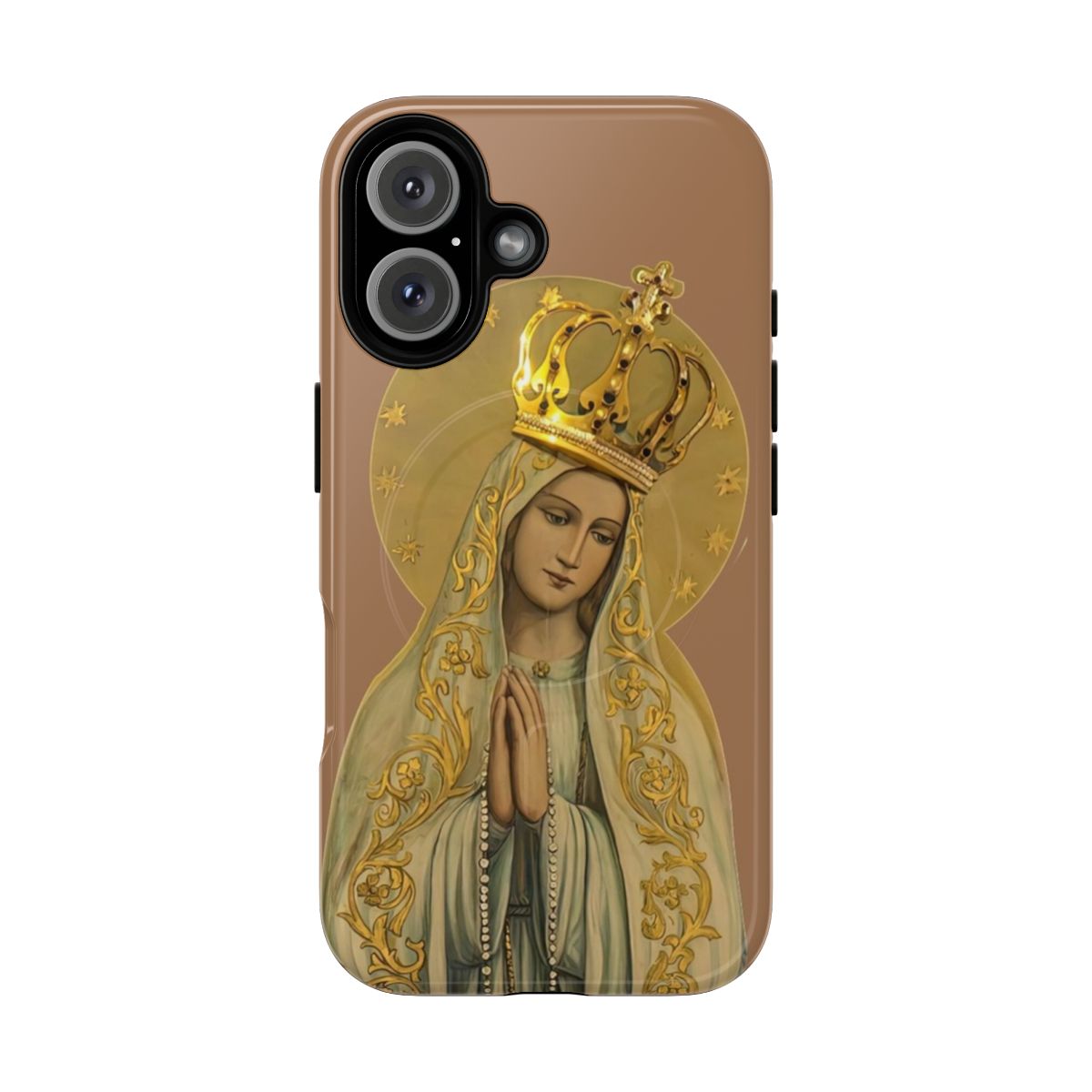 Our Lady of the Rosary phone case with religious artwork